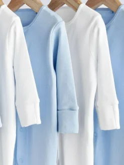 Next Blue/White 5 Pack Baby Sleepsuits (0-2yrs)^BOY Nightwear|Nightwear