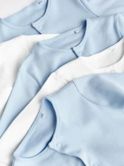 Next Blue/White 5 Pack Baby Sleepsuits (0-2yrs)^BOY Nightwear|Nightwear