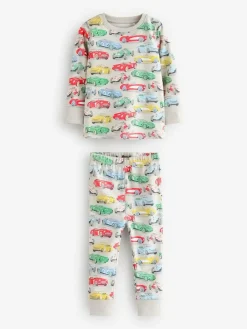 Hot Next Blue/White Cars Snuggle Pyjamas 3 Pack