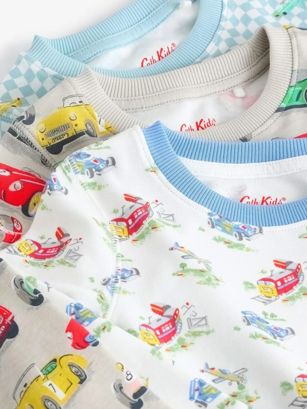 Hot Next Blue/White Cars Snuggle Pyjamas 3 Pack