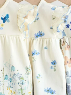 Next Blue/White Floral Baby Frill T-Shirt and Shorts Set 6 Piece (0mths-2yrs)^ Shorts|Tops