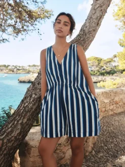 Discount Next Blue/White Jersey Summer Playsuit