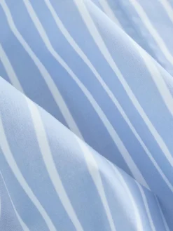 Next Blue/White Stripe Fitted Stretch Essential Long Sleeve Shirt^Women Blouses & Shirts