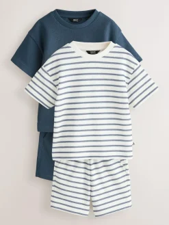 Next Short Sleeve T-Shirt and Shorts Set 2 Pack (3mths-7yrs)^BOY Sets & Co-Ords|Sets & Co-Ords
