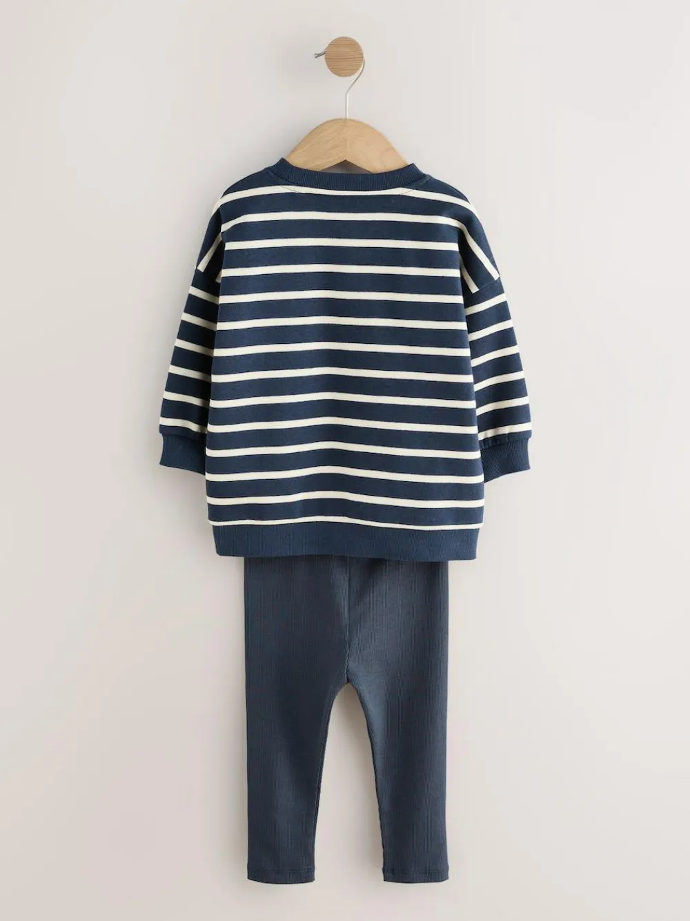 Discount Next Blue/White Stripe/Car Sweatshirts and Leggings Set 2 Pack (3mths-7yrs)