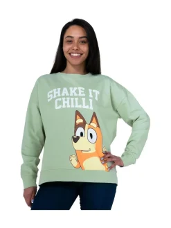 New Character Bluey Green Ladies Chilli Sweatshirt