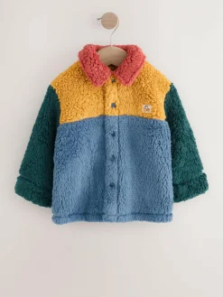 Next Borg Fleece Shacket (3mths-7yrs)^BOY Baby Winter Clothing|Sweatshirts & Hoodies