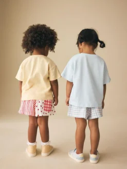 Outlet Next Blue/Yellow Top & Shorts Set 2 Pack (3mths-7yrs)