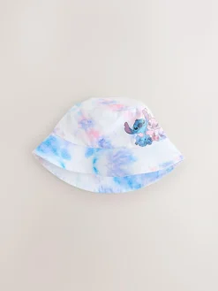 Hot Next Blush Pink Blue Lilo & Stitch Tie Dye Effect Bucket Hat (1-16yrs)