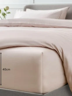 Next Blush Pink Collection Luxe 400 Thread Count Egyptian Extra Deep Fitted Cotton Sateen Sheet^ Bedsheets & Pillow Cases