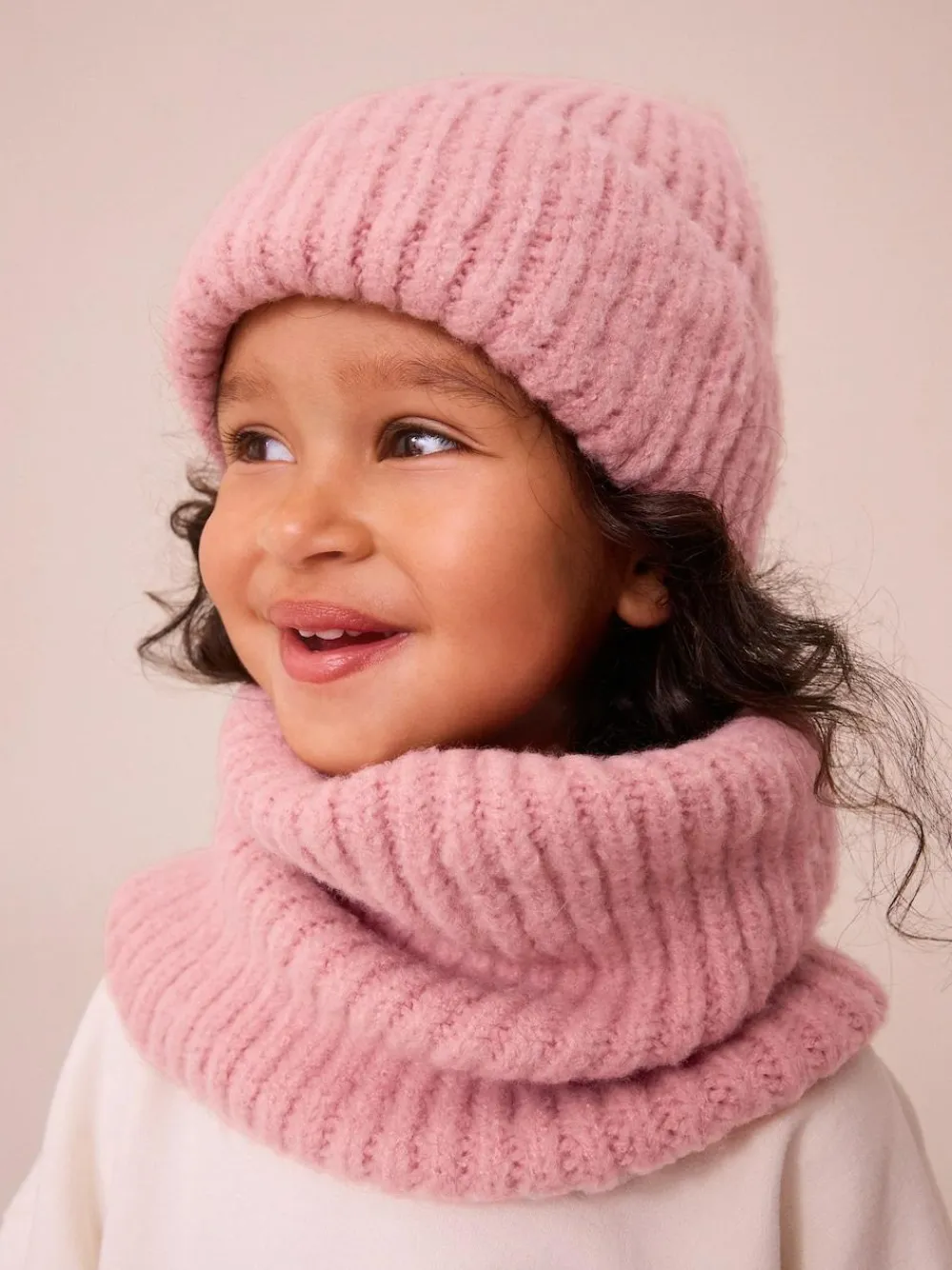 Sale Next Blush Pink Fluffy Beanie (1-16yrs)