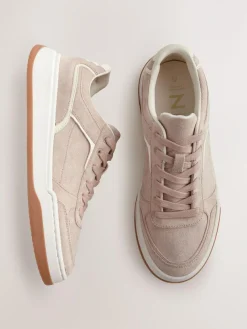 Discount Next Blush Pink Forever Comfort® Panelled Retro Lace-Up Trainers