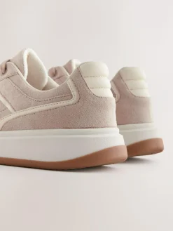 Discount Next Blush Pink Forever Comfort® Panelled Retro Lace-Up Trainers