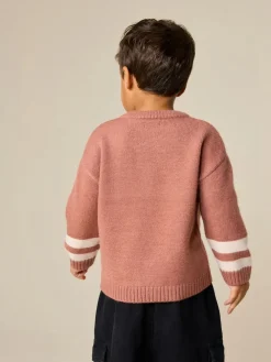 Next Blush Pink NYC Knitted Crew Neck Jumper (3mths-7yrs)^BOY Knitwear & Sweaters|Knitwear