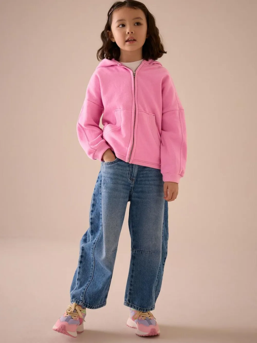 Online Next Blush Pink Zip Through Hoodie (3-16yrs)