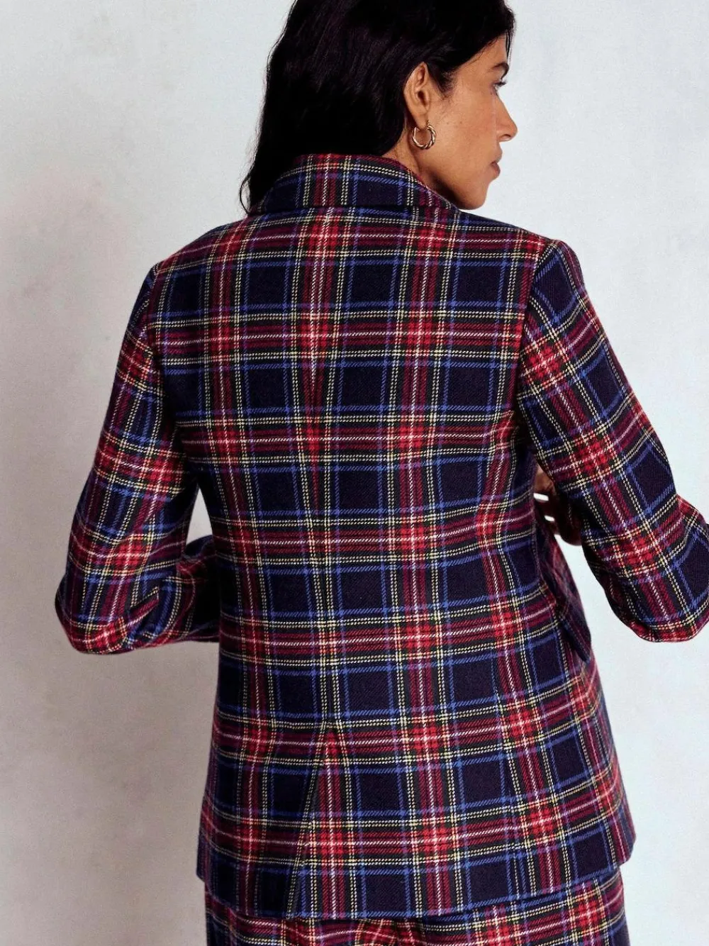 New Boden Blue Stamford Wool-Blend Check Blazer