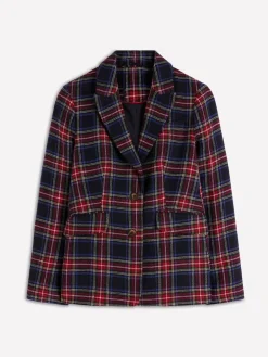 New Boden Blue Stamford Wool-Blend Check Blazer