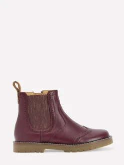 New Boden Red Leather Chelsea Boots