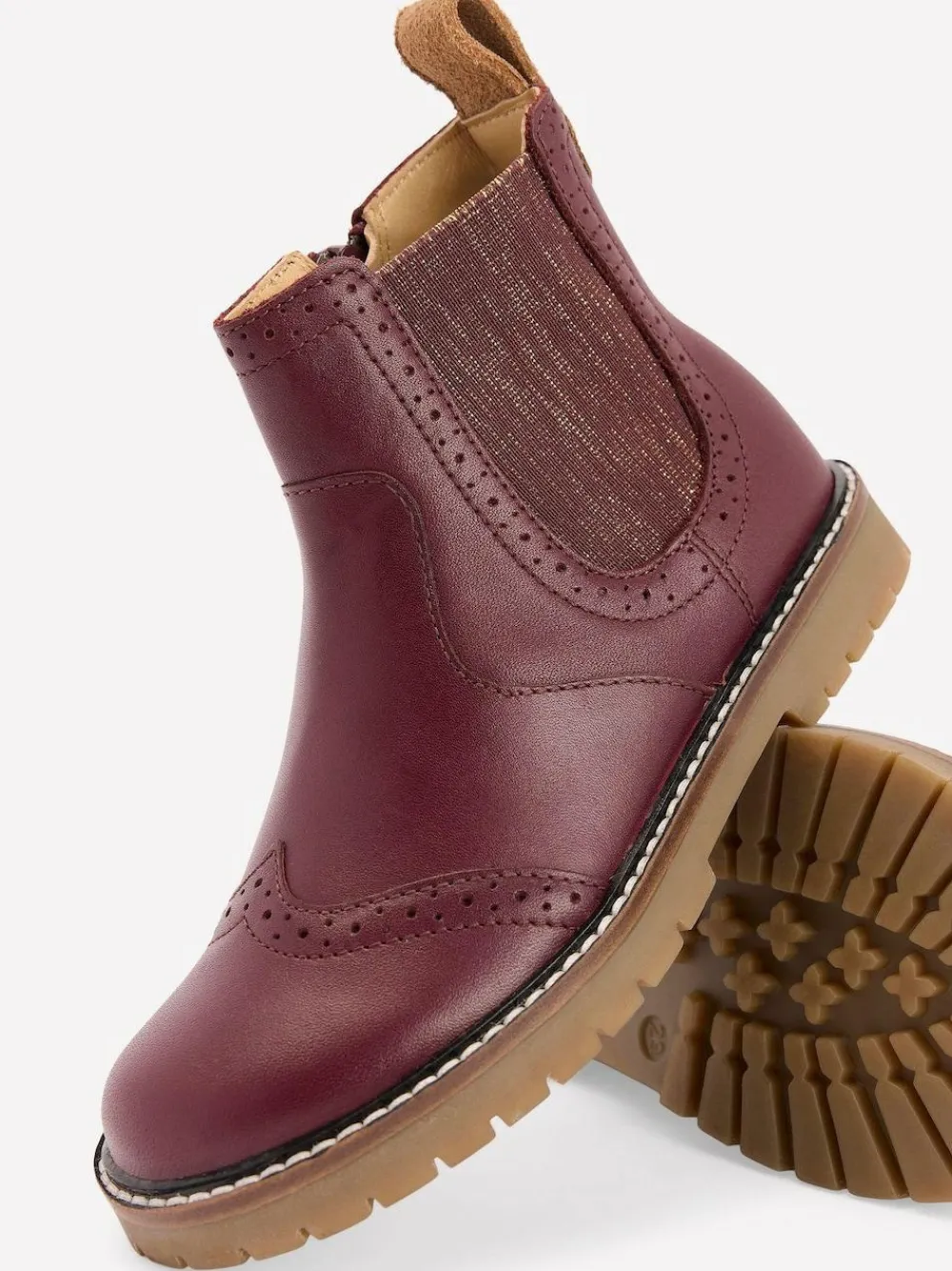 New Boden Red Leather Chelsea Boots