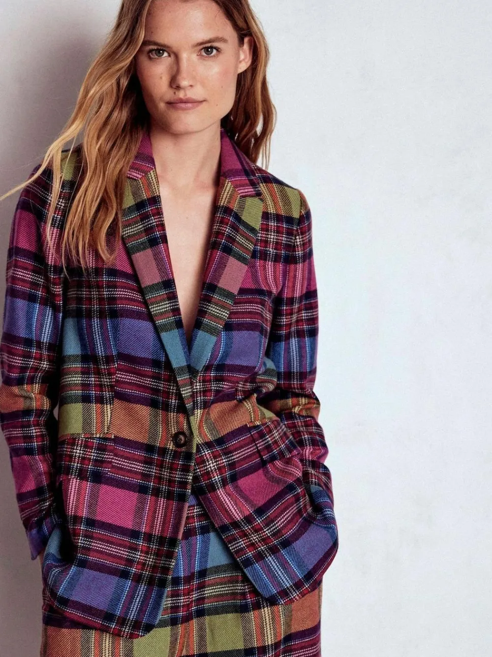 New Boden Red Woodbridge Check Blazer