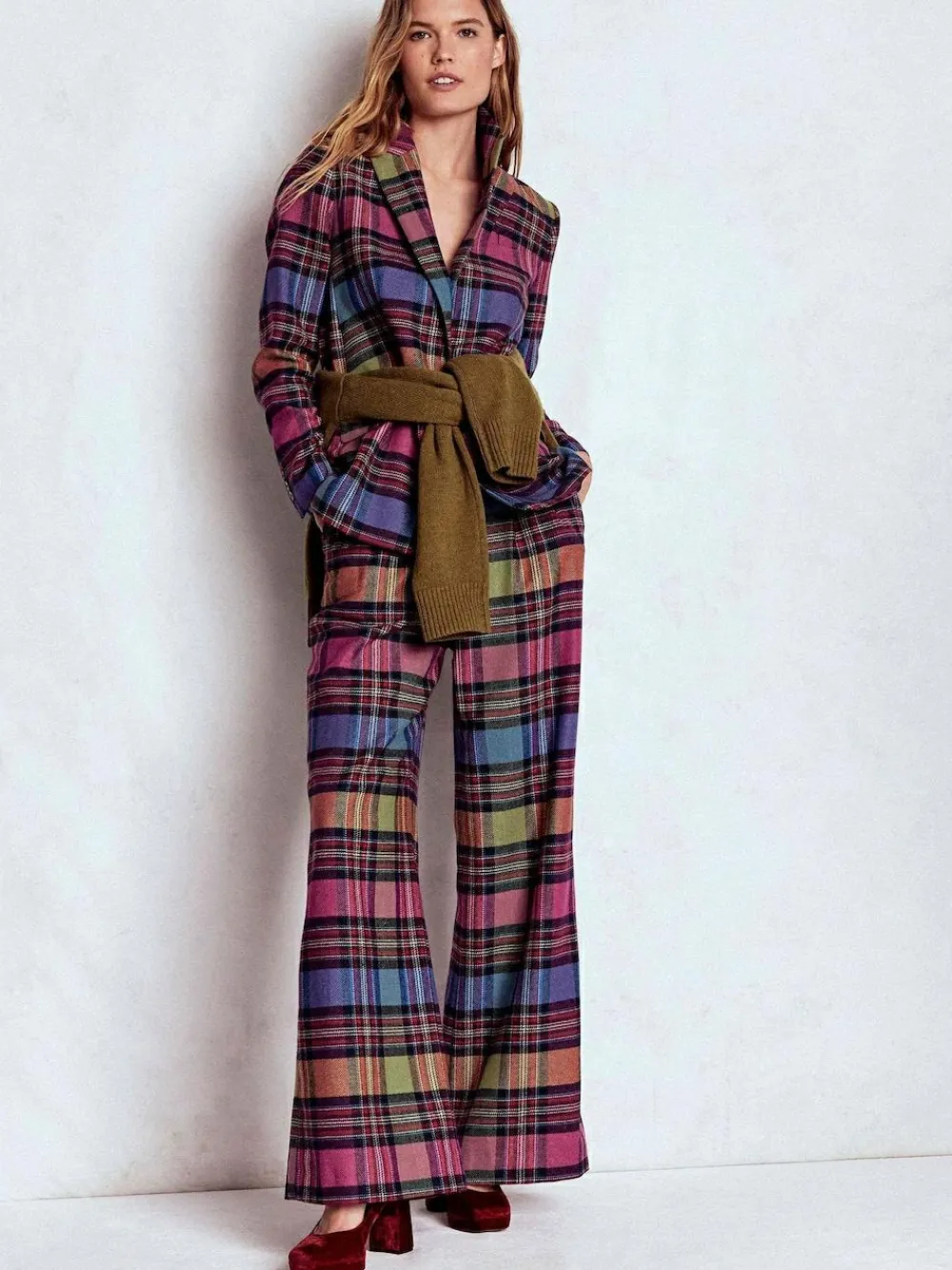 New Boden Red Woodbridge Check Blazer