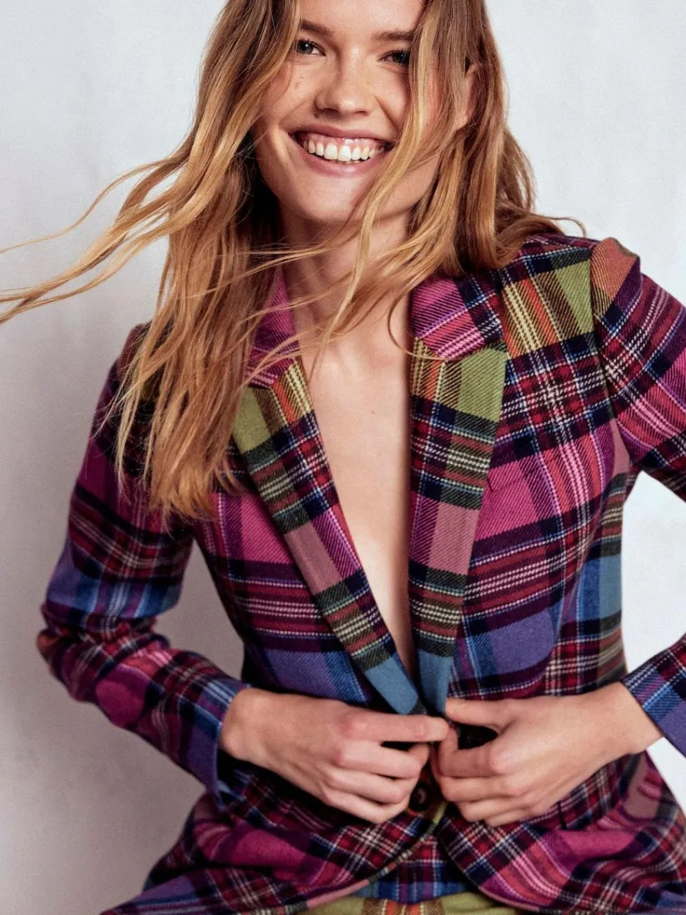 New Boden Red Woodbridge Check Blazer