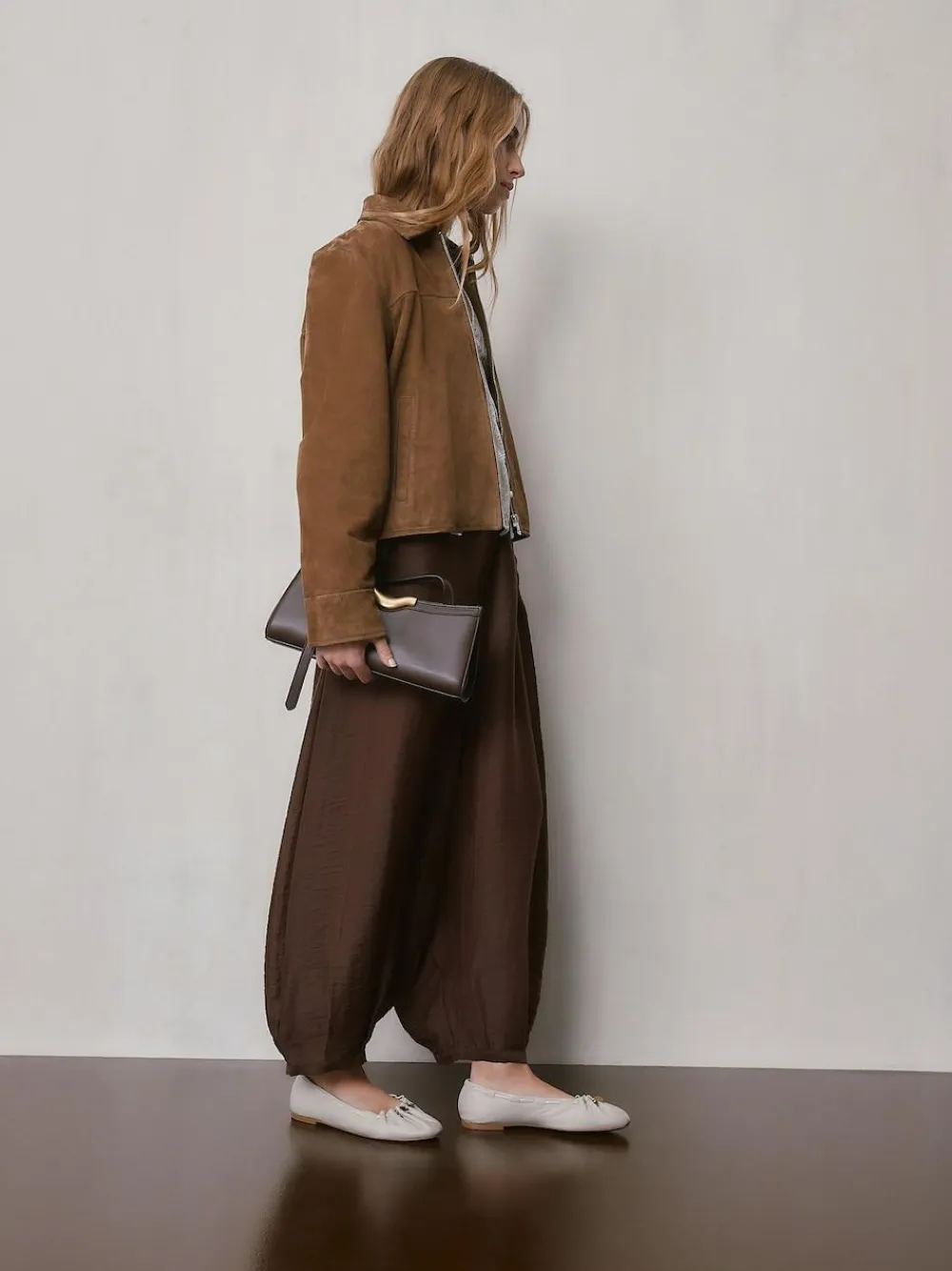 Next Forever Comfort® Leather Ruched Charm Ballet Flats^Women Flats