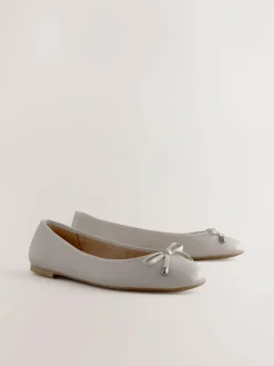 Next Round Toe Leather Ballerina Shoes^Women Flats