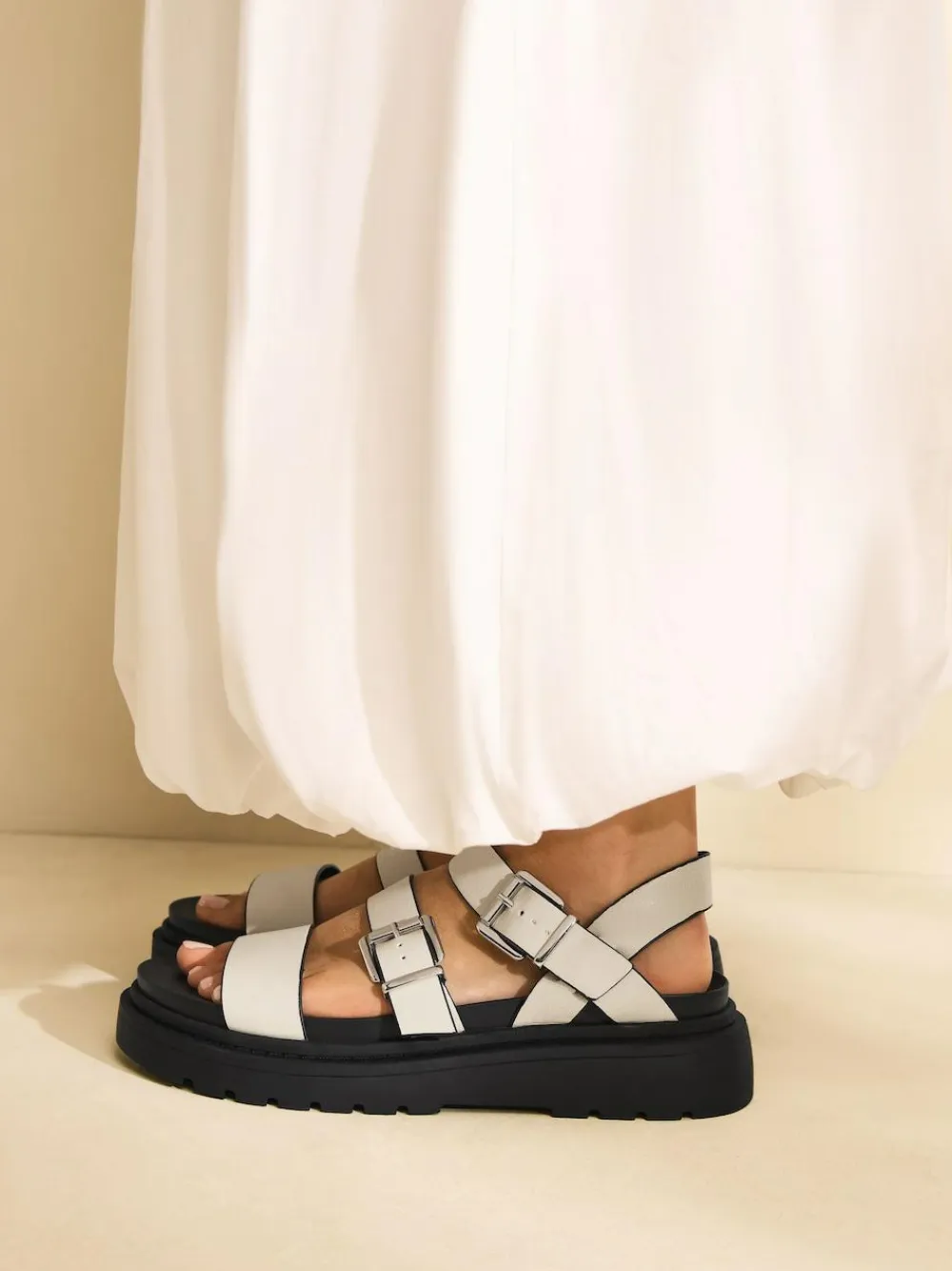 Next Standard/Wide Fit Chunky Buckled Sandals^Women Wide Fit & Extra Wide Fit
