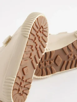 Best Next Bone White Bunny Wide Fit (G) Touch Fasten Strap High Top Trainers