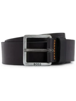 Online BOSS Baxton Leather Belt Black