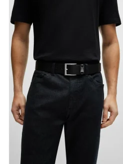 BOSS Brushed Metal Leather Belt^ Belts & Braces