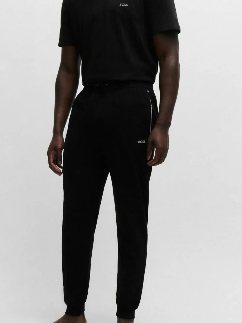 Outlet BOSS Black Chrome Stretch Cotton Tracksuit Bottoms