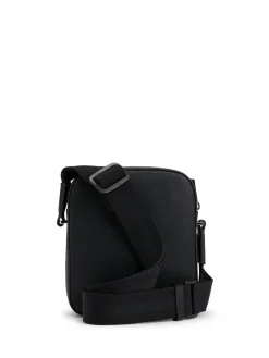 Clearance BOSS Black Grained Faux Fur Leather Reporter Bag