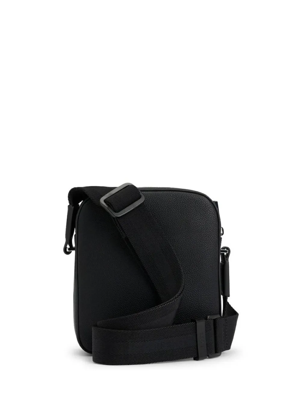 Clearance BOSS Black Grained Faux Fur Leather Reporter Bag