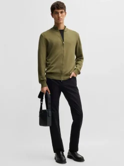 Clearance BOSS Black Grained Faux Fur Leather Reporter Bag