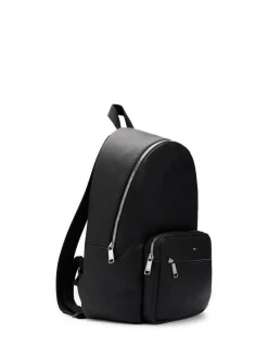 Clearance BOSS Black Grained Faux-Leather Backpack