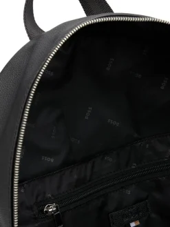 Clearance BOSS Black Grained Faux-Leather Backpack