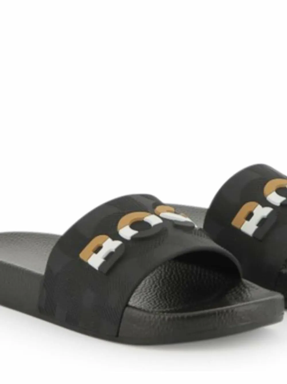 BOSS Black Logo Sliders With Touch Fastening^BOY Nightwear