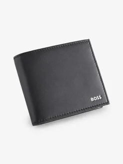Hot BOSS Randy Signature Logo Billfold Wallet Black