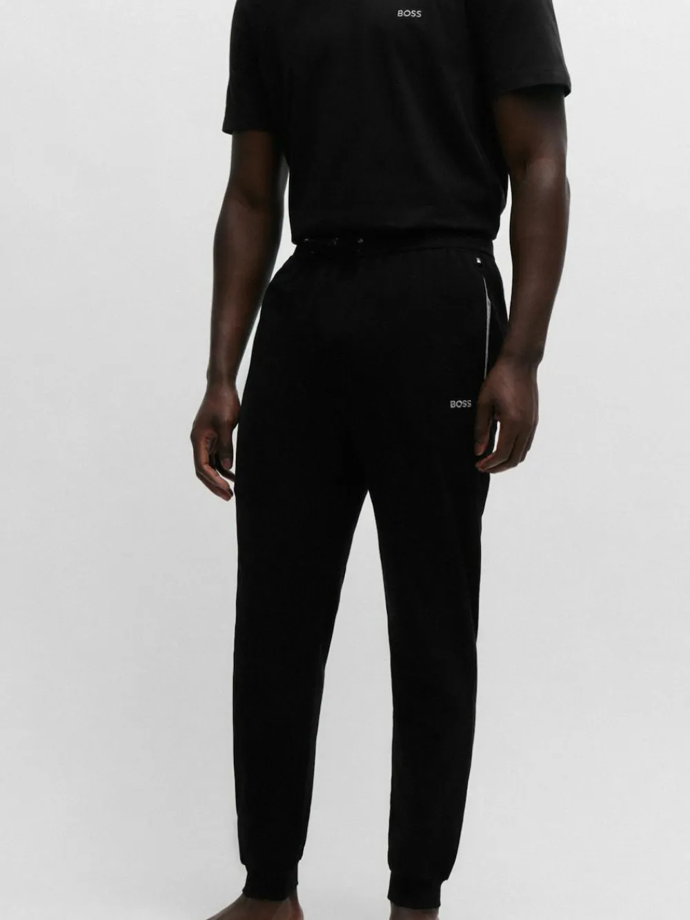 Discount BOSS Black Stretch Cotton Tracksuit Bottoms
