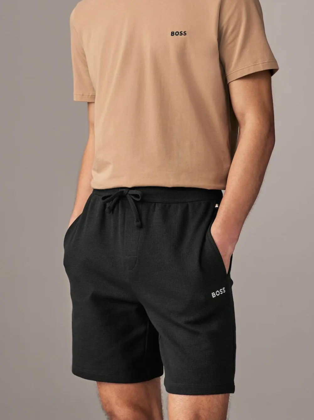 BOSS Black Waffle Shorts^ Shorts
