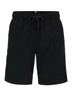 Clearance BOSS Whale Logo Lined Swim Shorts Black