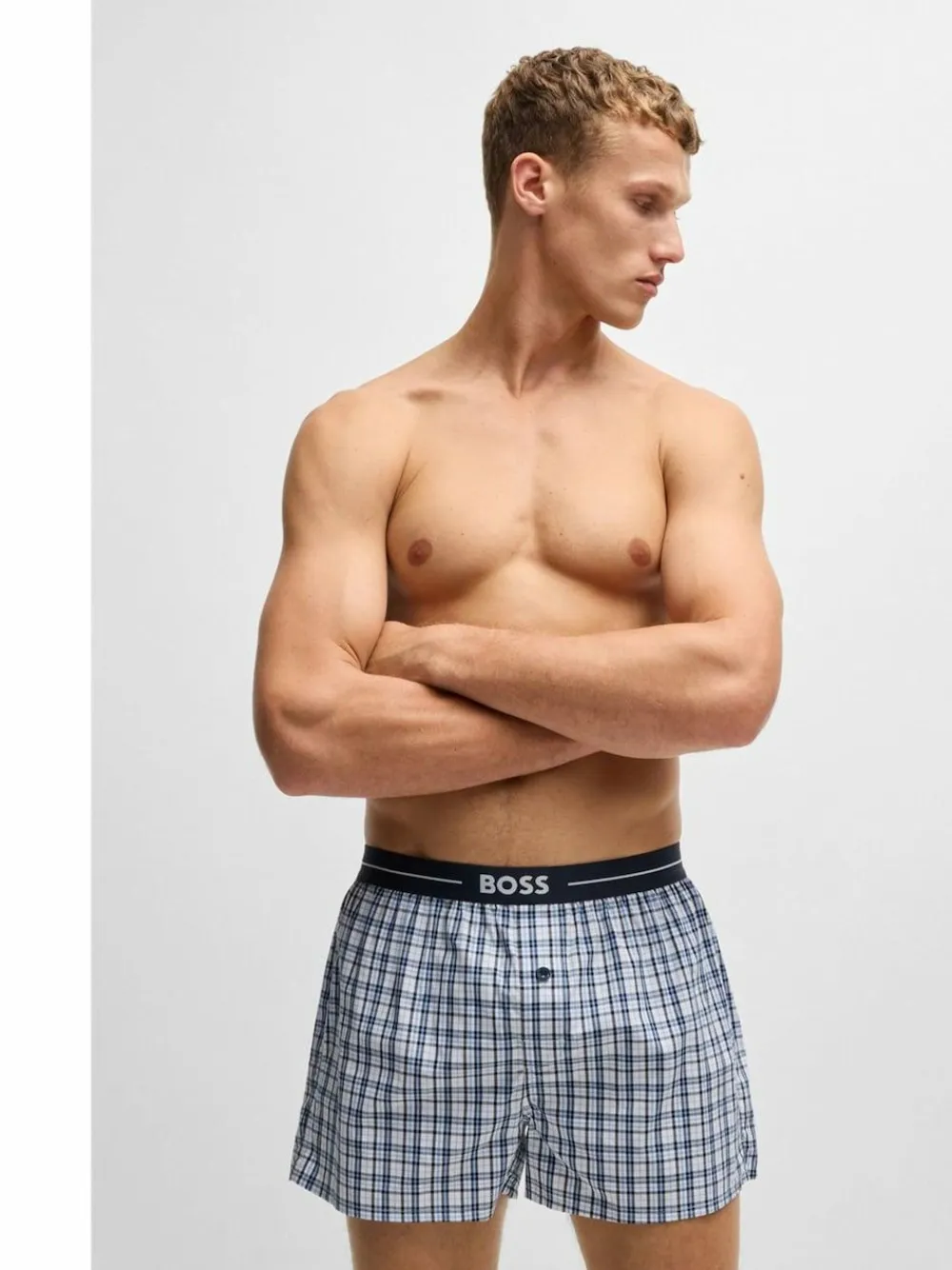 Outlet BOSS Blue 100% Cotton Lounge Jersey Shorts 2 Pack