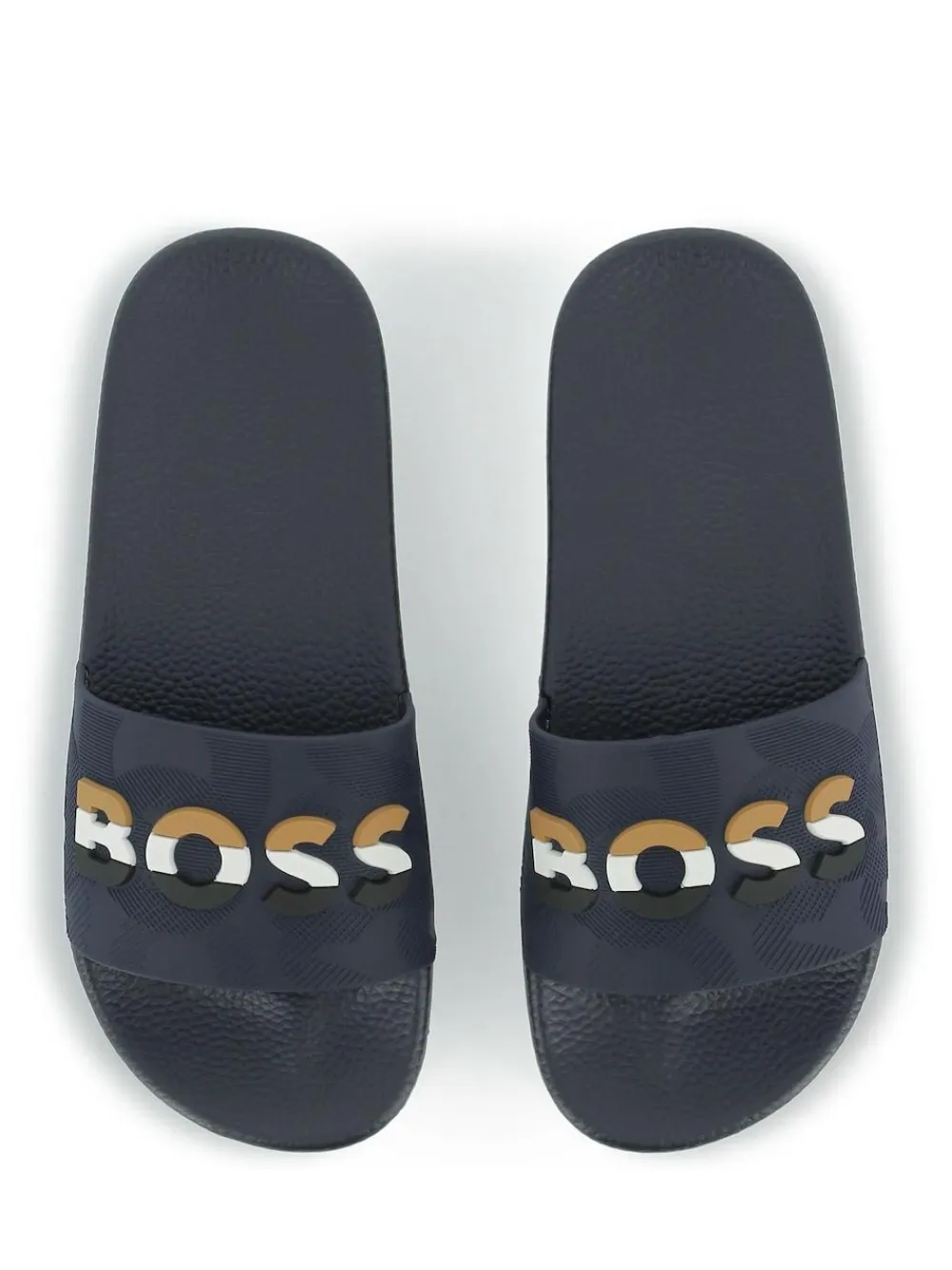 BOSS Blue Logo Sliders With Touch Fastening^BOY Nightwear