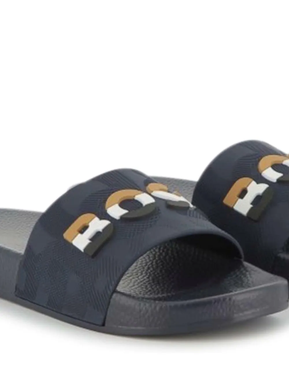 BOSS Blue Logo Sliders With Touch Fastening^BOY Nightwear