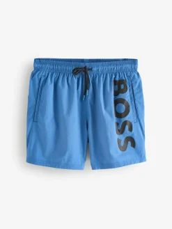 Online BOSS Octopus Logo Swim Shorts Blue