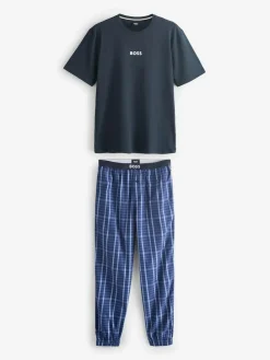 BOSS Blue Regular-Fit Logo Pyjamas Set^ Pyjamas