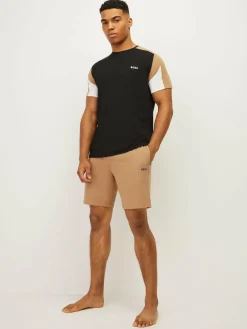 Discount BOSS Cream Regular-Fit Logo Stretch Shorts