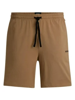 Discount BOSS Cream Regular-Fit Logo Stretch Shorts